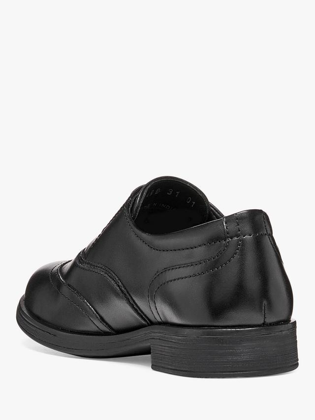 Geox J6649D Agata Girls Black Leather School Shoe