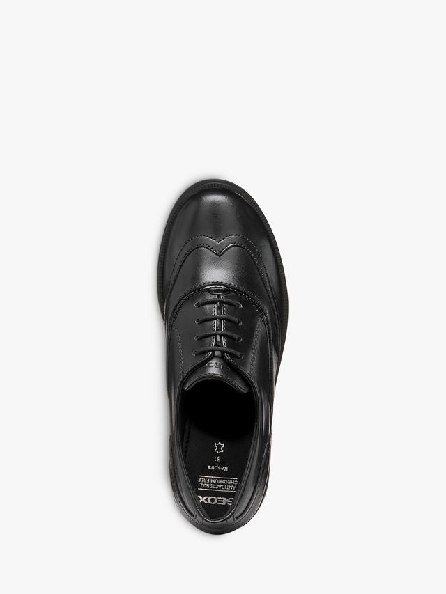 Geox J6649D Agata Girls Black Leather School Shoe
