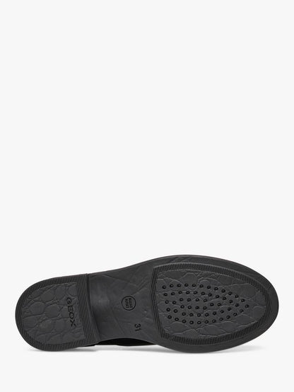 Geox J6649D Agata Girls Black Leather School Shoe