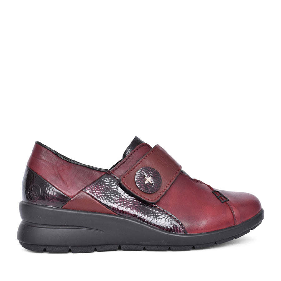 Rieker L4856-35 Ladies Red Velcro Shoe