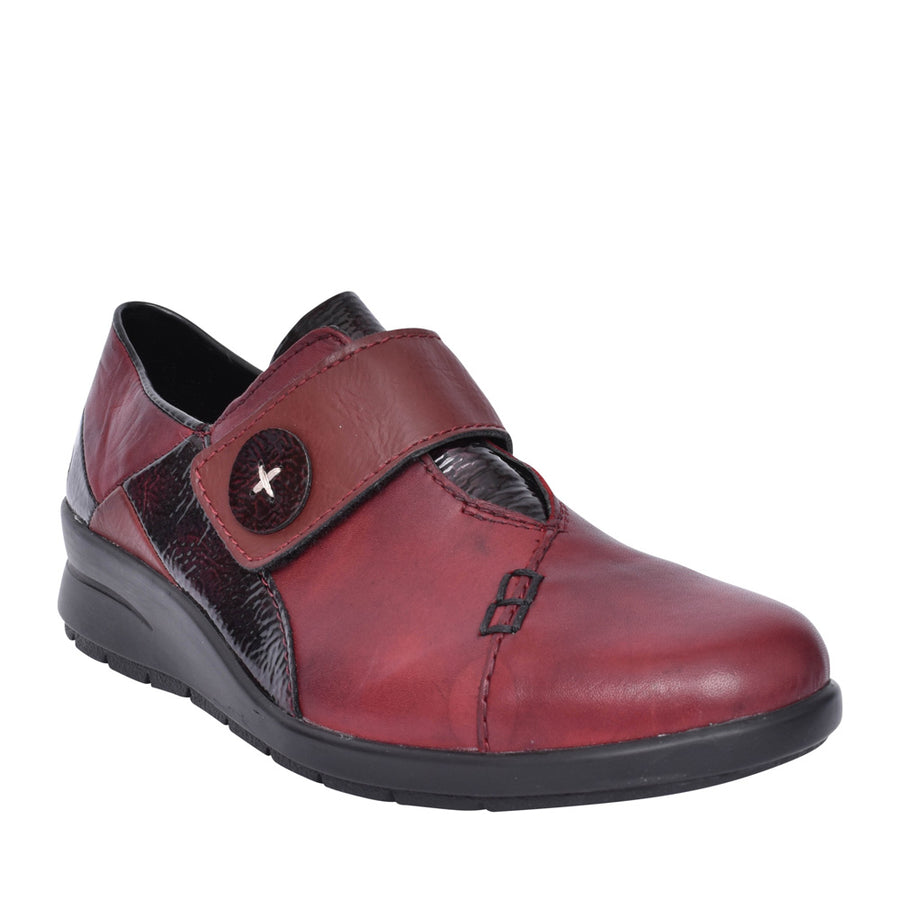 Rieker L4856-35 Ladies Red Velcro Shoe