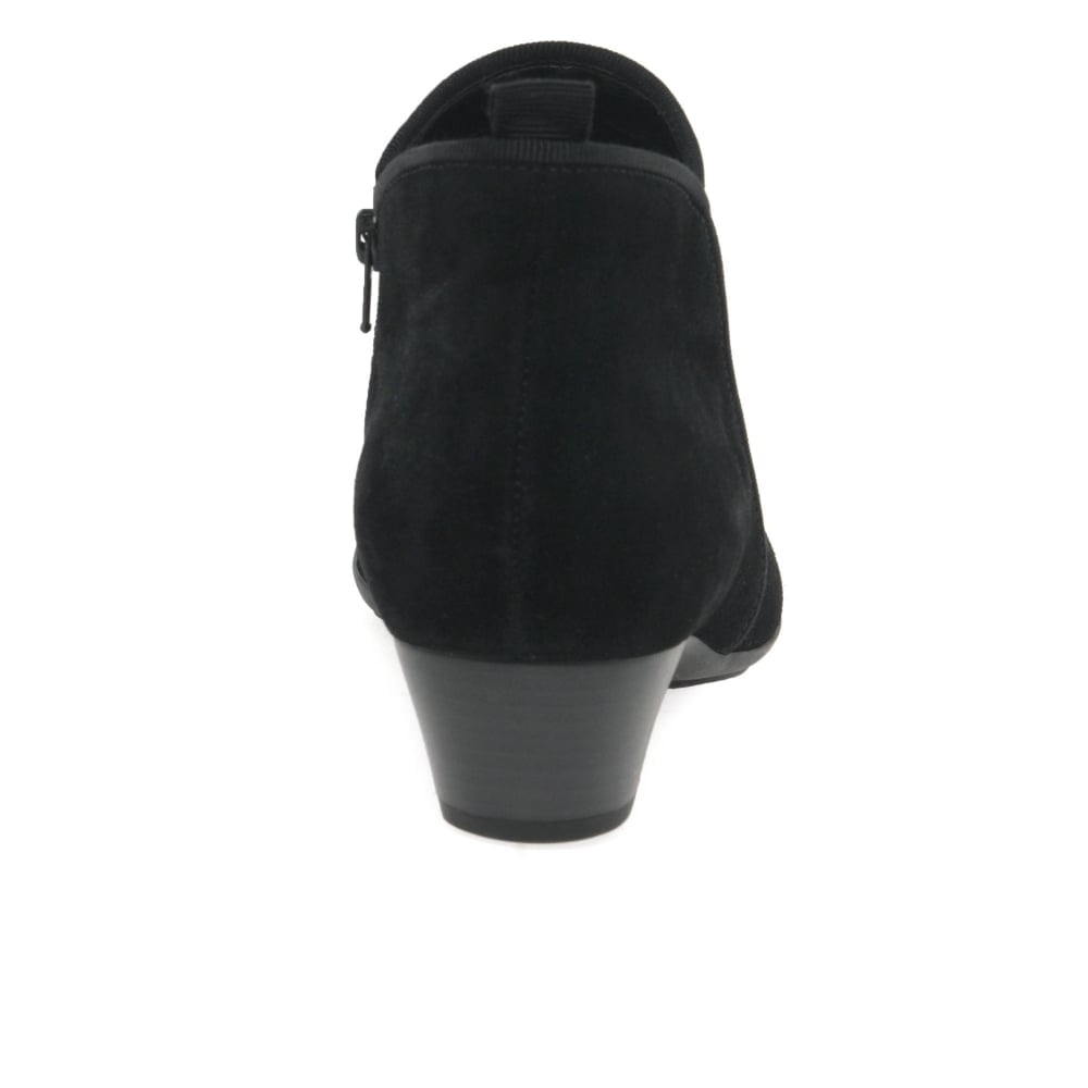 Gabor 75.833.17 Ladies Black Suede Ankle Boot