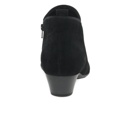 Gabor 75.833.17 Ladies Black Suede Ankle Boot
