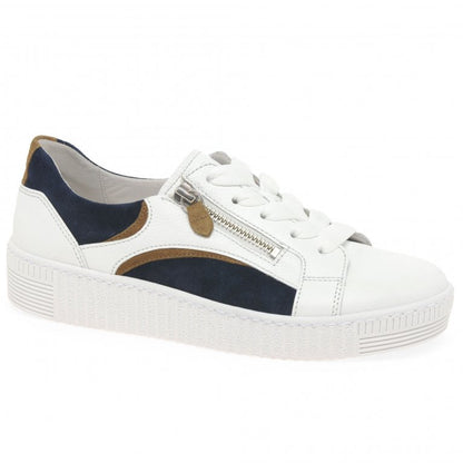 Gabor 43.330.20 Ladies Wemo White/Marine Trainer