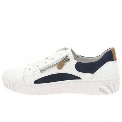 Gabor 43.330.20 Ladies Wemo White/Marine Trainer