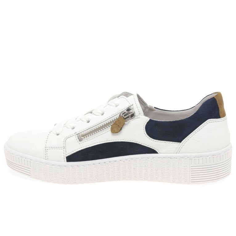 Gabor 43.330.20 Ladies Wemo White/Marine Trainer
