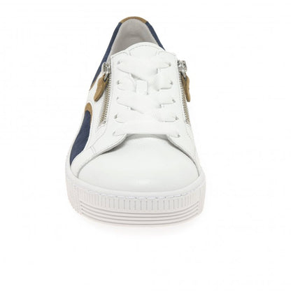 Gabor 43.330.20 Ladies Wemo White/Marine Trainer