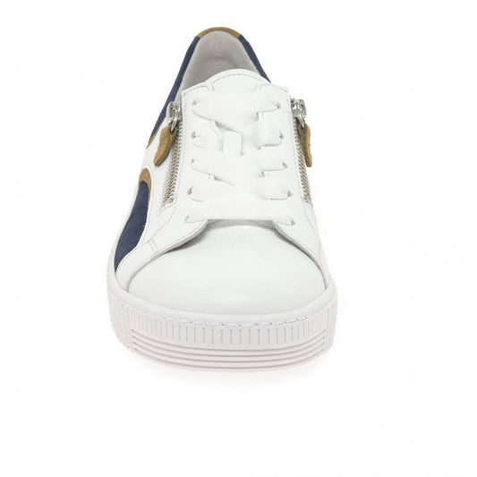 Gabor 43.330.20 Ladies Wemo White/Marine Trainer