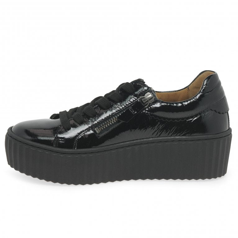 Gabor 33.200.97 Dolly Black Patent Trainer – Chequers Shoes