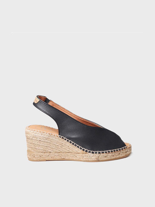 Toni Pons Laila-P Black Leather Wedge