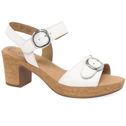 Gabor 44.764.21 Fantastica Ladies White Block Heel Sandal
