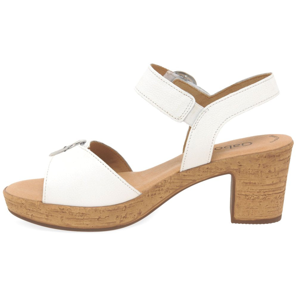 Gabor 44.764.21 Fantastica Ladies White Block Heel Sandal