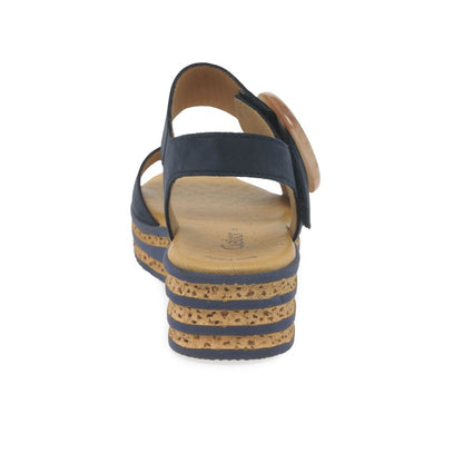 Gabor 44.550.16 Andre Ladies Blue Nubuk Low Wedge Sandal
