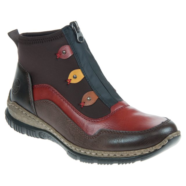 Rieker N3277-25 Ladies Multi Ankle Boot