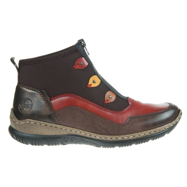 Rieker N3277-25 Ladies Multi Ankle Boot