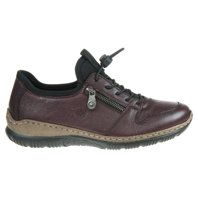 Rieker N32GO-35 Ladies Burgundy Casual Shoe