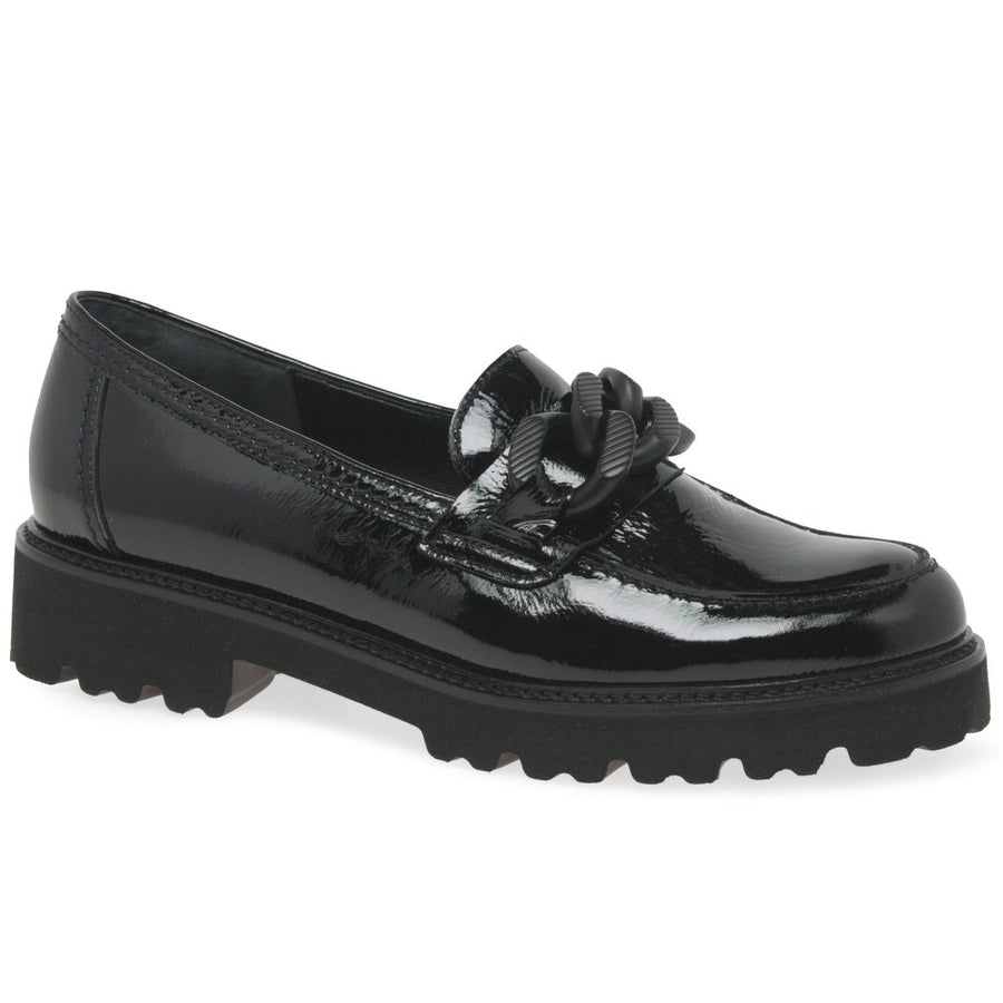 Gabor 55.240.97 Squeeze Black Patent Loafer