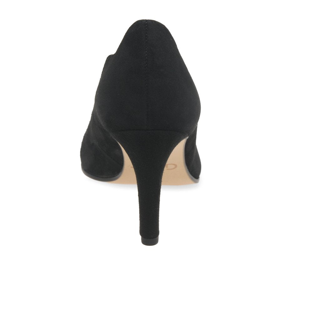 Gabor 71.381.17 Ladies Degree Black Suede Court shoe