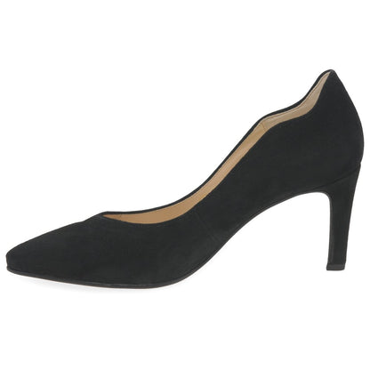 Gabor 71.381.17 Ladies Degree Black Suede Court shoe