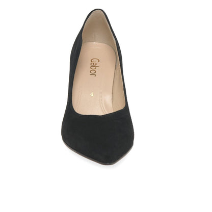 Gabor 71.381.17 Ladies Degree Black Suede Court shoe