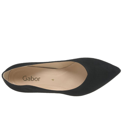 Gabor 71.381.17 Ladies Degree Black Suede Court shoe