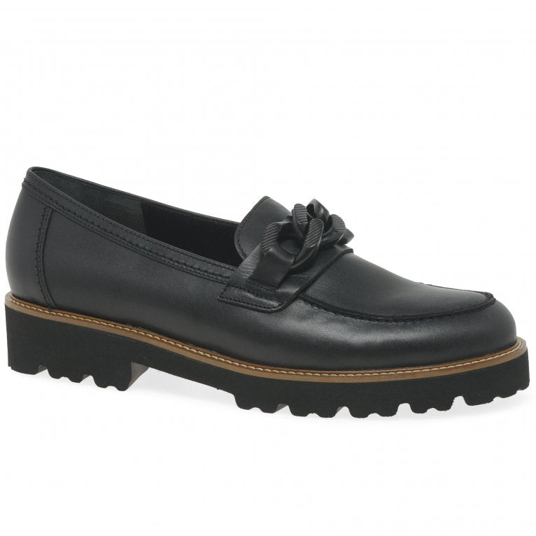 Gabor 35.240.27 Squeeze Black Leather Loafer