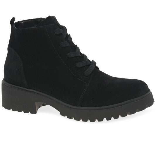 Waldlaufer 716807 195 194 Ladies H Fit Black Suede Ankle Boot