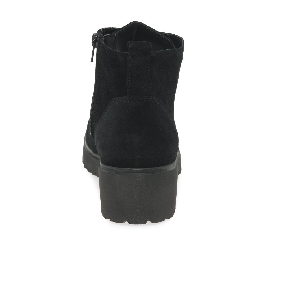 Waldlaufer 716807 195 194 Ladies H Fit Black Suede Ankle Boot