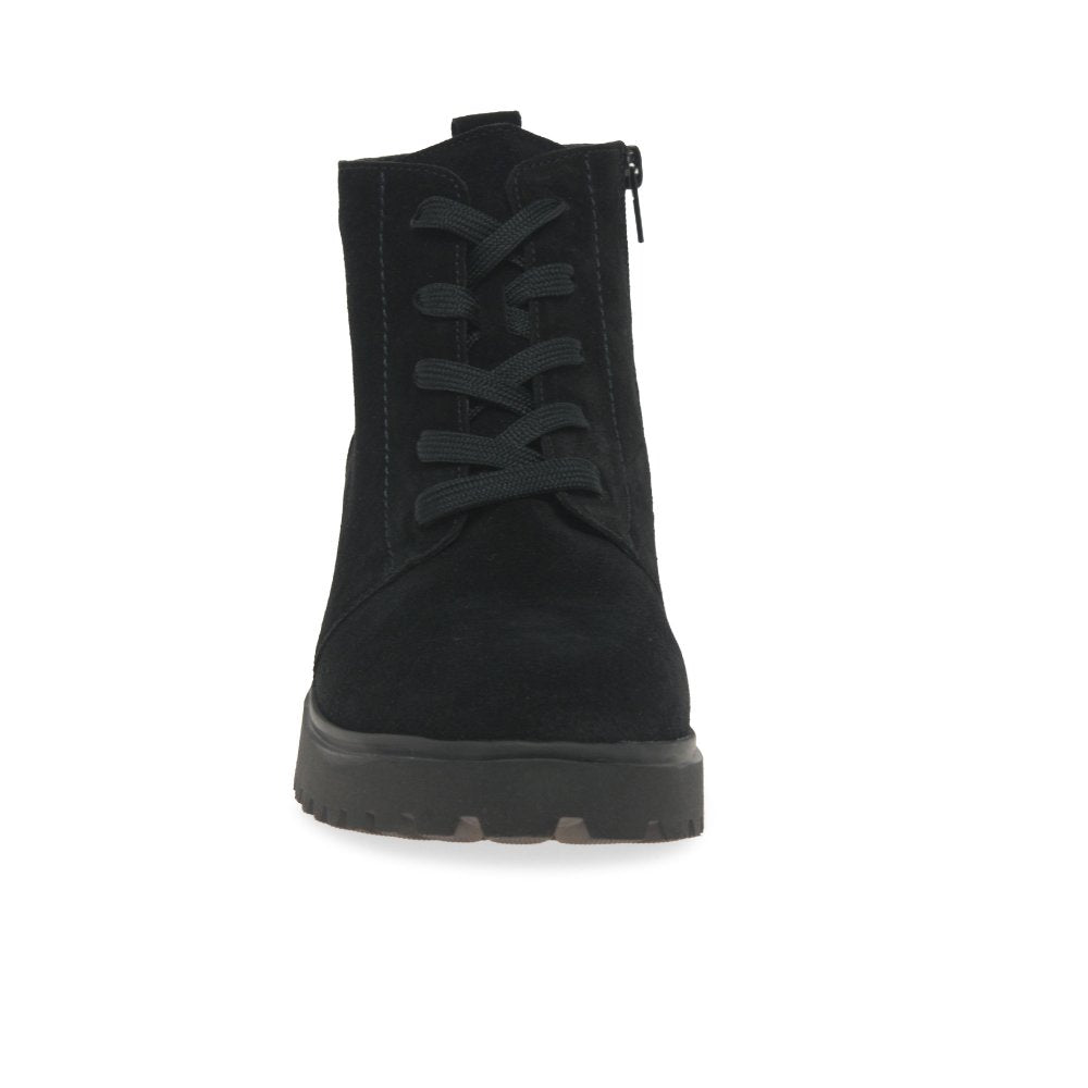 Waldlaufer 716807 195 194 Ladies H Fit Black Suede Ankle Boot