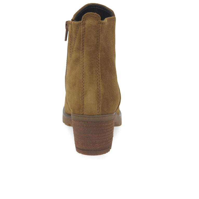 Gabor 32.800.43 Ladies Cognac Suede Ankle Boot