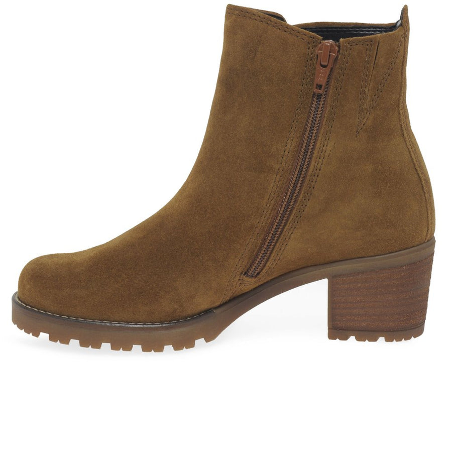 Gabor 32.800.43 Ladies Cognac Suede Ankle Boot