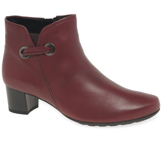 Gabor 32.827.58 Ladies Keegan Dark Red Ankle Boots
