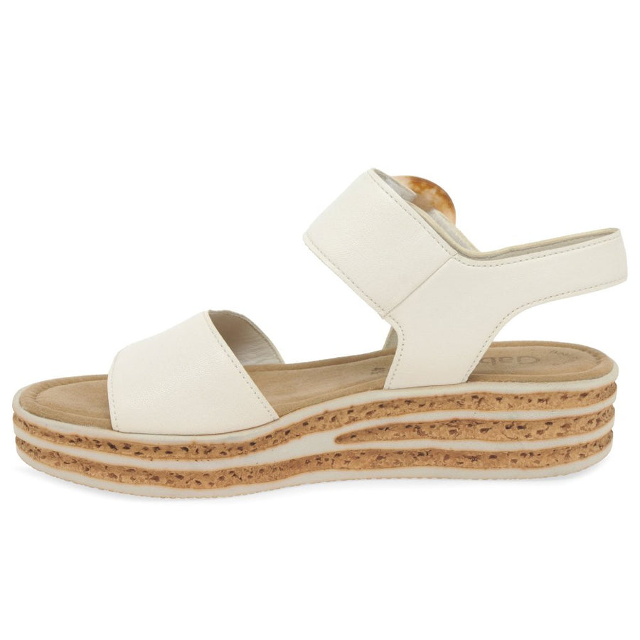 Gabor 44.550.20 Ladies Andre Low Wedge White Velcro   Sandal