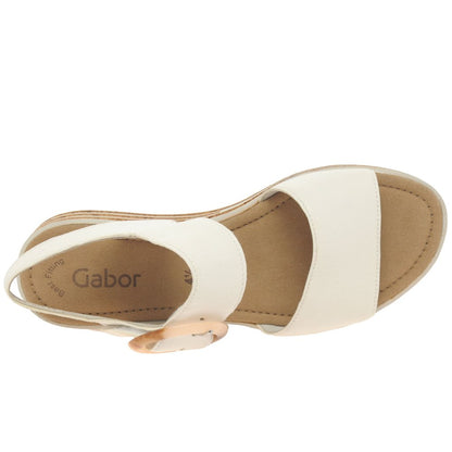 Gabor 44.550.20 Ladies Andre Low Wedge Latte Velcro  Sandal