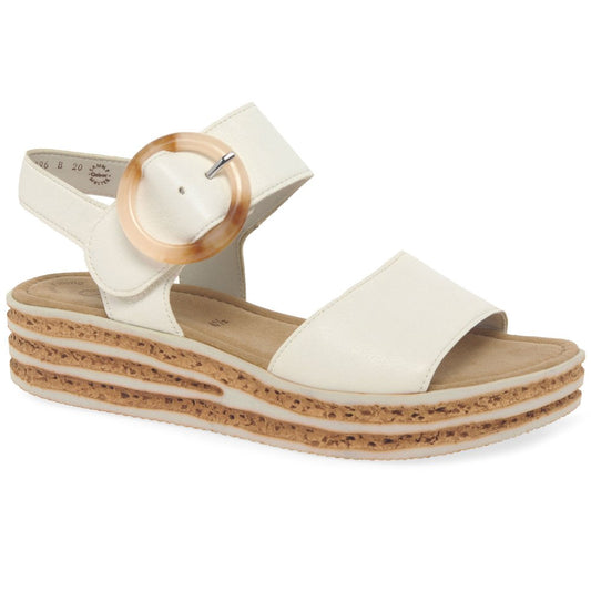 Gabor 44.550.20 Ladies Andre Low Wedge Latte Velcro  Sandal