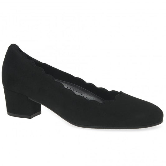 Gabor 42.221.47.  Ladies Black Gigi Womens Court Shoes