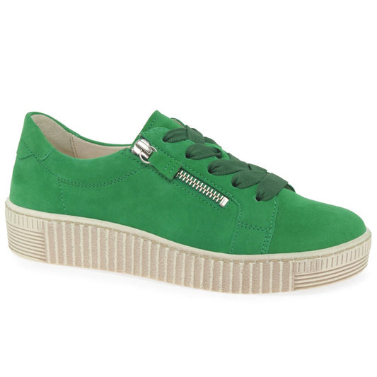 Gabor 43.334.19 Ladies Wisdom Green Suede Trainers