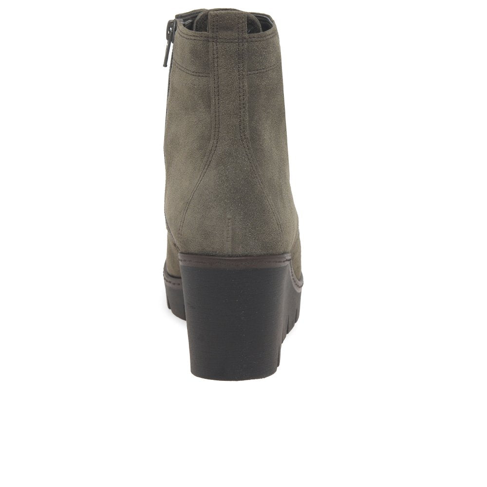 Gabor 54.781.10 Ladies Unity Wedge Mohair Suede Ankle Boot