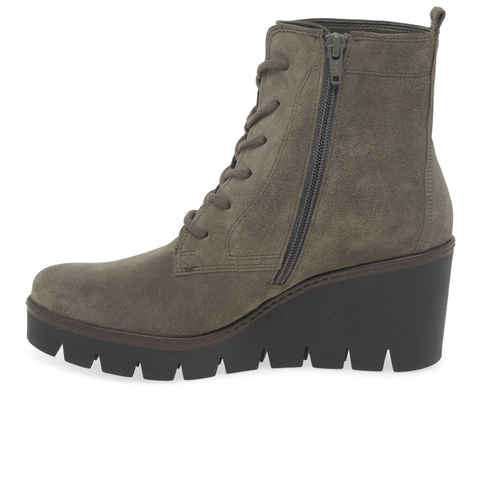 Gabor 54.781.10 Ladies Unity Wedge Mohair Suede Ankle Boot