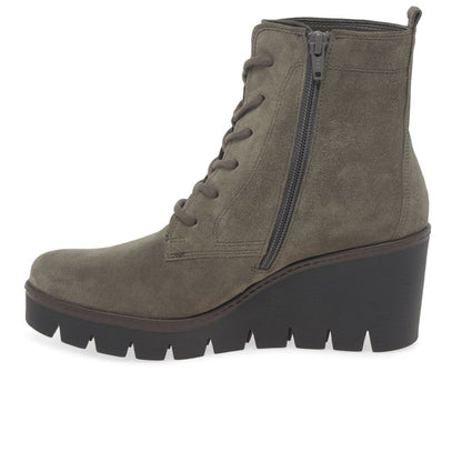 Gabor 54.781.10 Ladies Unity Wedge Mohair Suede Ankle Boot