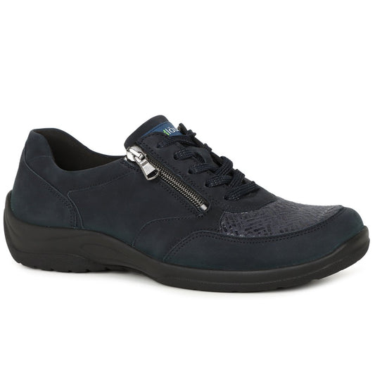 Waldlaufer H89001 228 194  Havy Navy Zipper & Lace Trainer