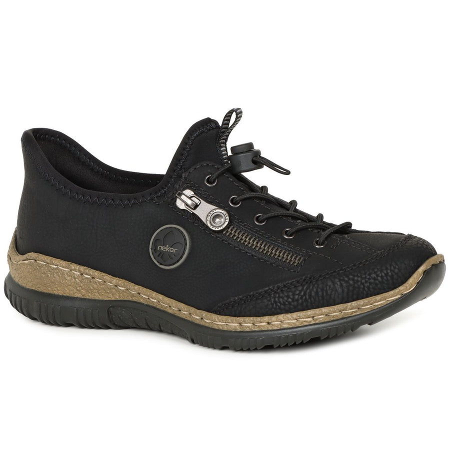 Rieker N3267-01 Ladies Black Casual Shoe
