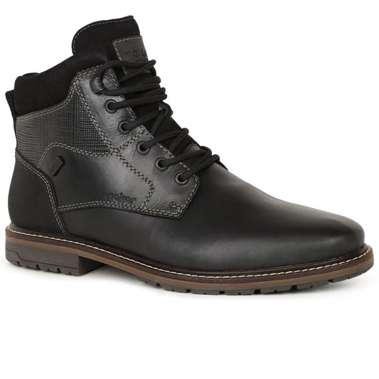 Rieker F4544-00 Mens Black Lace Boot