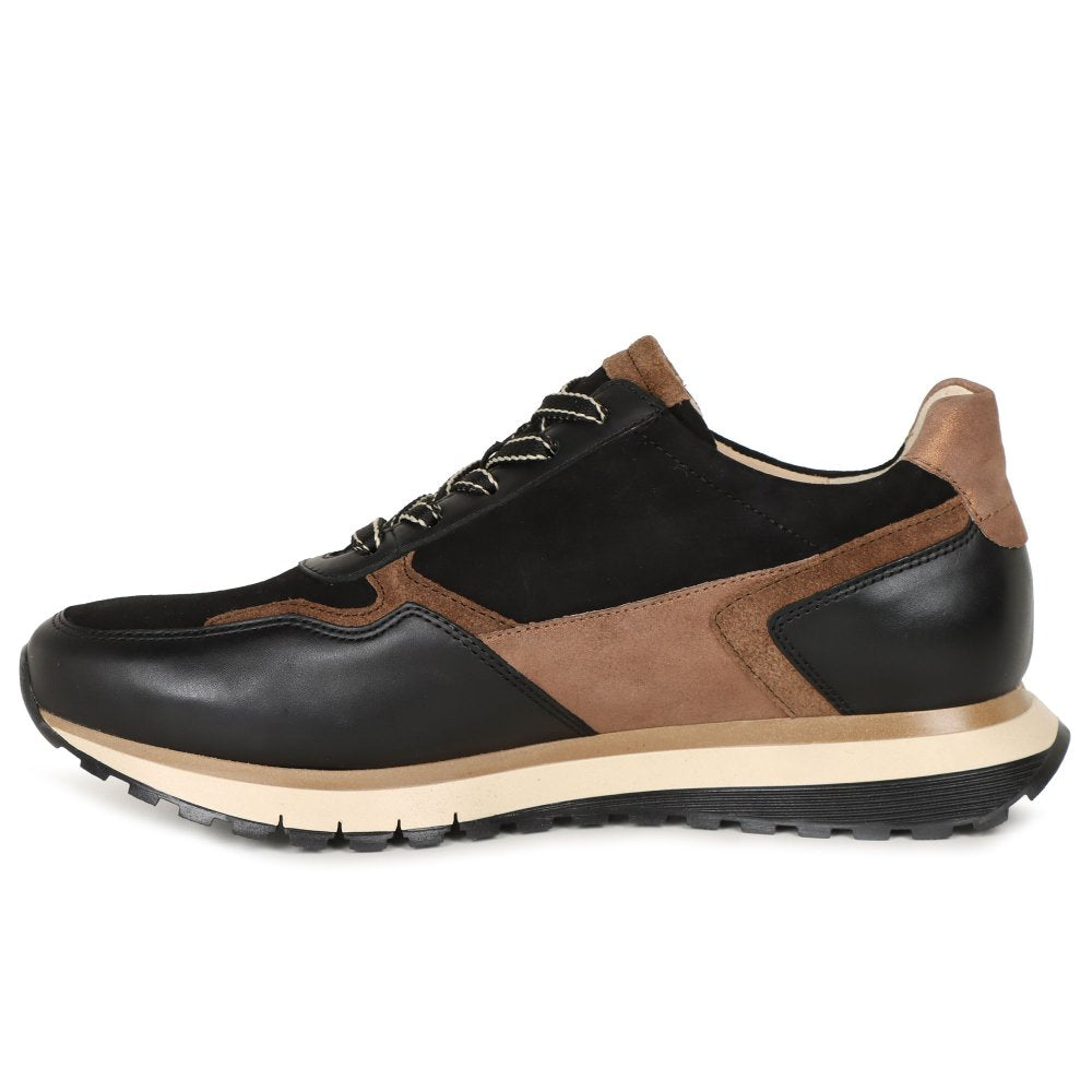 Gabor 76.376.67 Ladies Holywell Black Gold Trainer