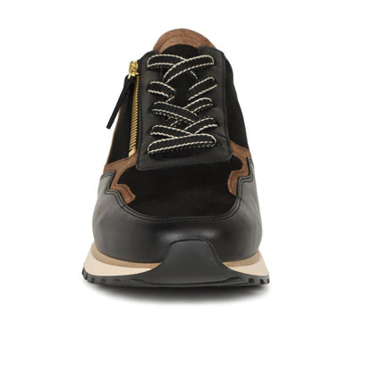 Gabor 76.376.67 Ladies Holywell Black Gold Trainer