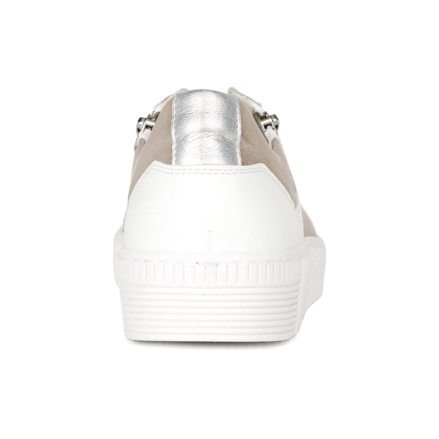Gabor 63.330.21 Ladies Wemo White/Silver/Puder Leather Trainer