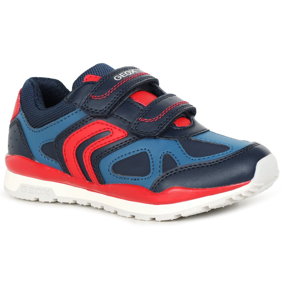 Geox J4515D J Pavel Boys Navy/Red Trainer