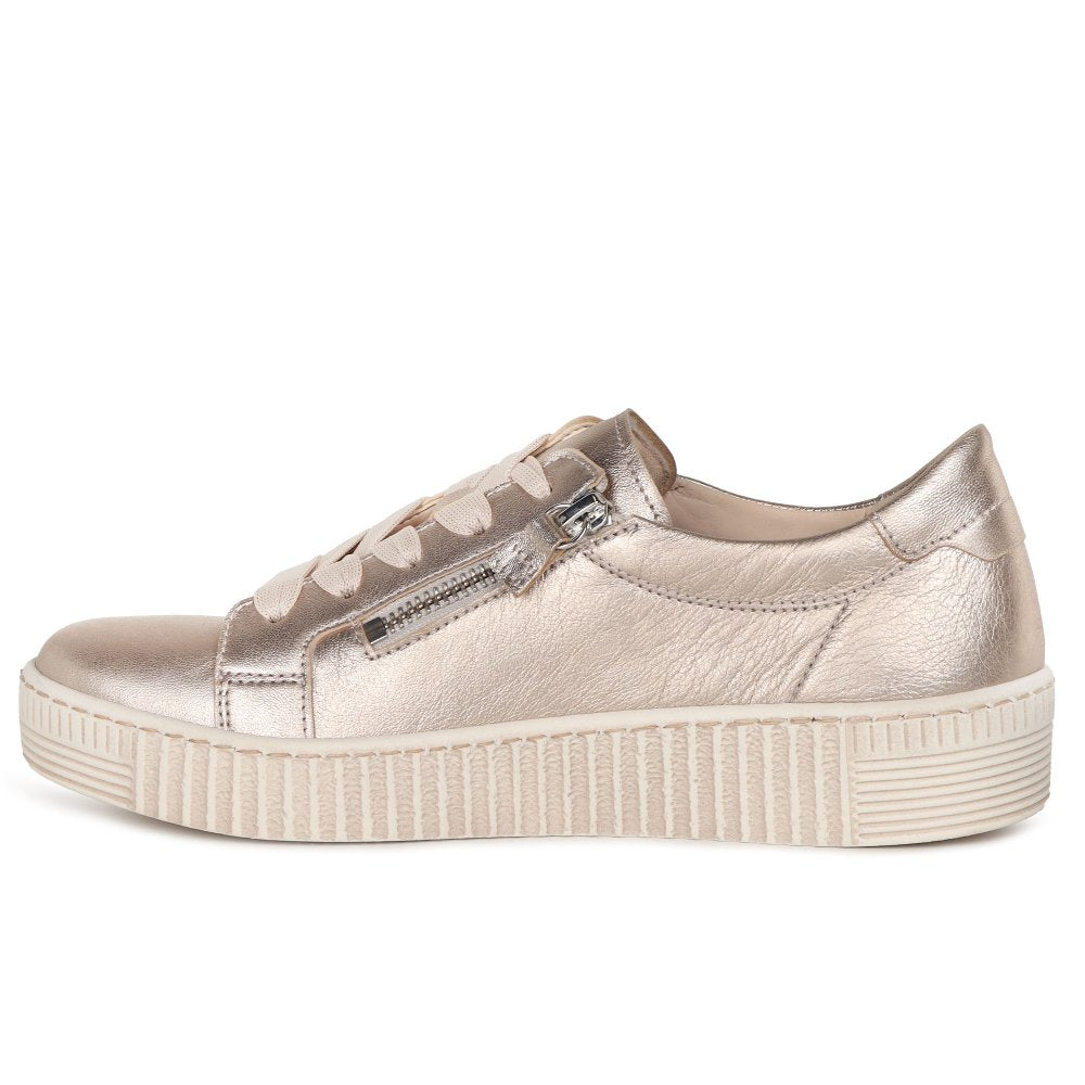 Gabor 63.334.62 Ladies Wisdom Puder Leather Trainer