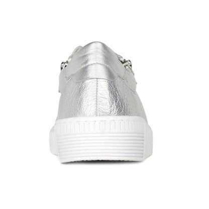 Gabor 63.334.61 Ladies Wisdom Silver Leather Trainer