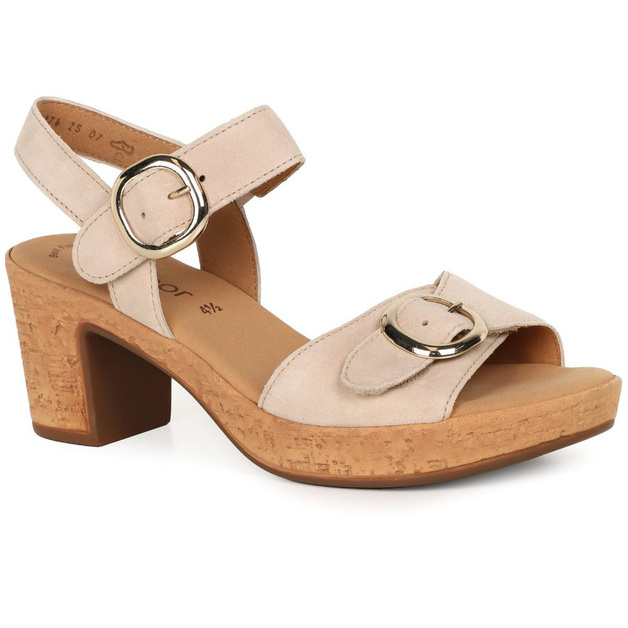 Gabor 64.764.12 Ladies Fantastica Oak block heel Sandal
